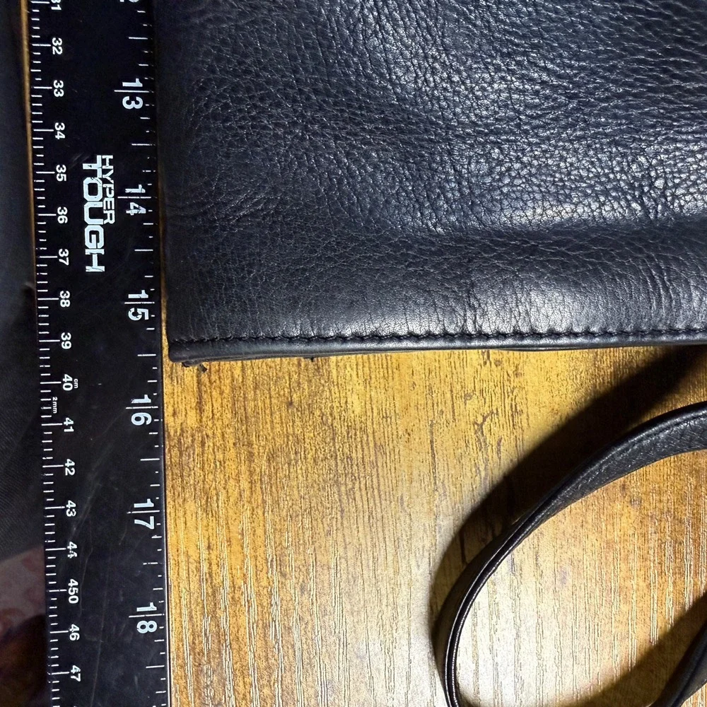 Bagaggio Vintage Black Leather Lizard Embossed Messenger Bag Briefcase OS